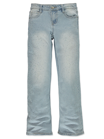 Blue Spice Girls' Straight-Leg Jeans with Sparkle Embellishments - CookiesKids.com