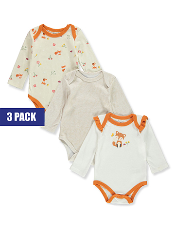 Quiltex Baby Girls' 3-Pack Long-Sleeved Bodysuits Set - CookiesKids.com