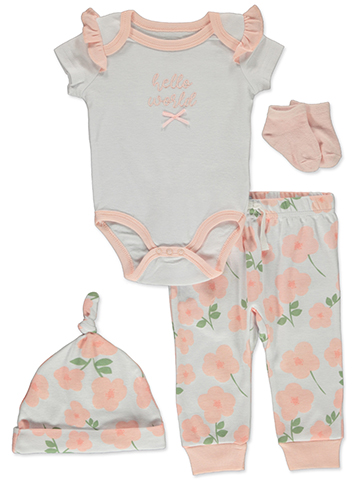Quiltex Baby Girls' 4-Piece Layette Gift Set - CookiesKids.com