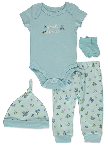 Quiltex Baby Girls' 4-Piece Layette Gift Set - CookiesKids.com