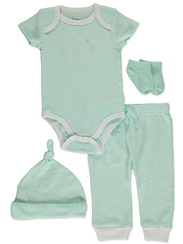 Quiltex Baby Boys' 4-Piece Layette Gift Set - CookiesKids.com