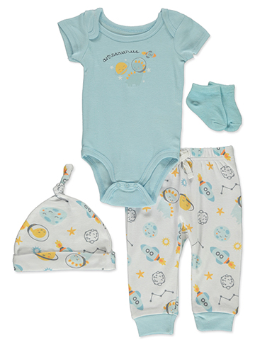 Quiltex Baby Boys' 4-Piece Gift Layette Set Outfit - CookiesKids.com