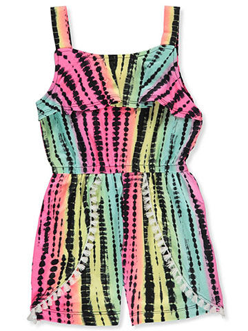 One Step Up Girls' Tie-Dye Stripe Romper - CookiesKids.com