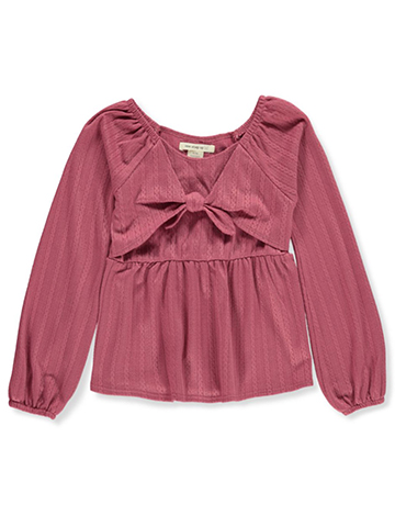 One Step Up Girls' Textured L/S Knit Top - CookiesKids.com
