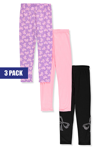 One Step Up Girls' 3-Pack Bows Leggings - CookiesKids.com