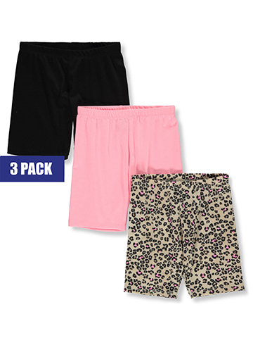 One Step Up Girls' 3-Pack Leopard Bike Shorts - CookiesKids.com