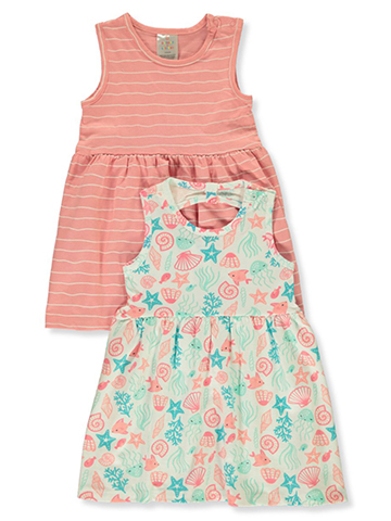 Buttons & Stitches Girls' 2-Pack Seashells Sleeveless Dress Set - CookiesKids.com