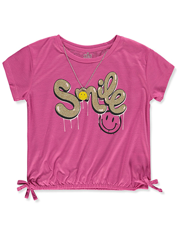 Star Ride Girls' 2-Piece Smile Necklace Top Set - CookiesKids.com