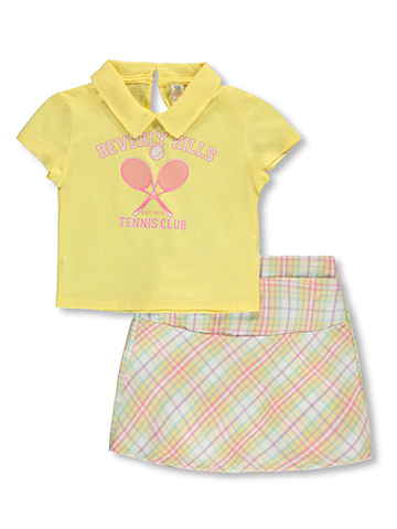 Sweet Butterfly Girls' 2-Piece Varsity Skirt Set Outfit - CookiesKids.com