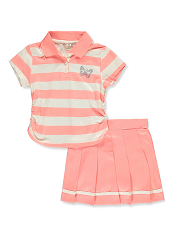 Sweet Butterfly Girls' 2-Piece Varsity Skirt Set Outfit - CookiesKids.com