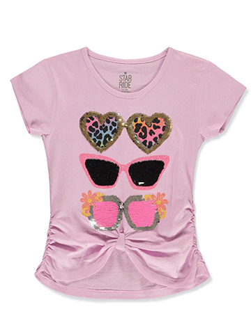 Star Ride Girls' Flip Sequin Love T-Shirt - CookiesKids.com