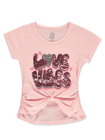 Star Ride Girls' Flip Sequin Love T-Shirt - CookiesKids.com