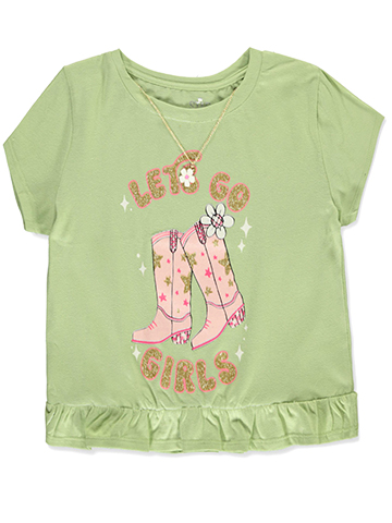 Star Ride Girls' 2-Piece T-Shirt Necklace Set - CookiesKids.com