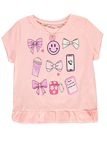 Star Ride Girls' 2-Piece T-Shirt Necklace Set - CookiesKids.com