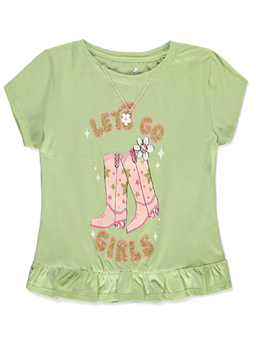 Star Ride Girls' 2-Piece T-Shirt Necklace Set - CookiesKids.com