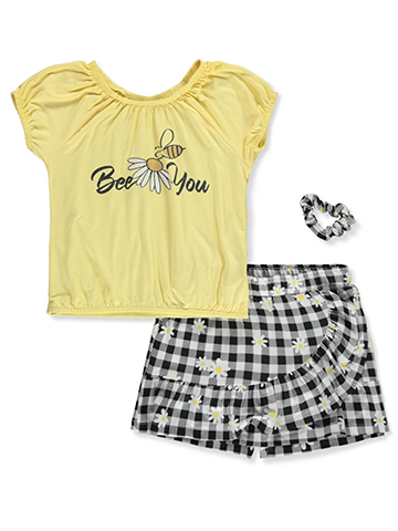 Sweet Butterfly Girls' 2-Piece Bee Shorts Set Outfit - CookiesKids.com