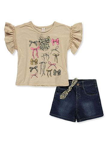 Sweet Butterfly Girls' 2-Piece Shorts Set Outfit - CookiesKids.com