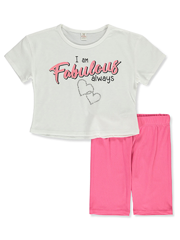 Sweet Butterfly Girls' 2-Piece Bike Shorts Set Outfit - CookiesKids.com