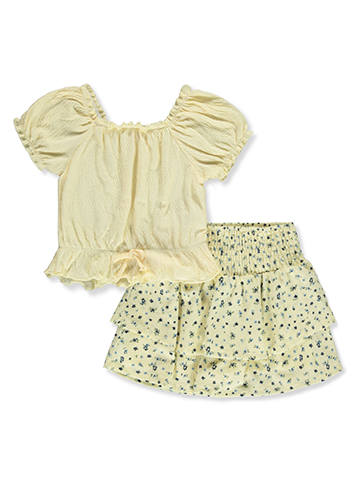 Sweet Butterfly Girls' 2-Piece Skirt Set Outfit - CookiesKids.com