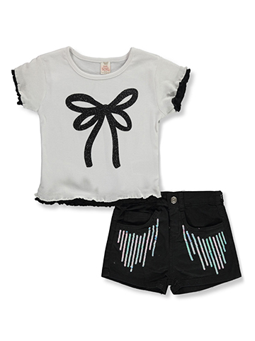Sweet Butterfly Girls' 2-Piece Shorts Set Outfit - CookiesKids.com