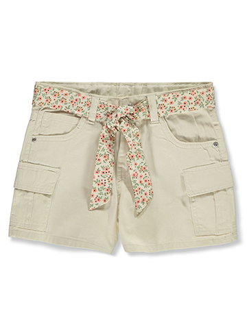 Star Ride Girls' Woven Pull-Through Belt Shorts - CookiesKids.com