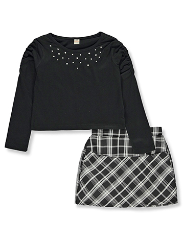 Sweet Butterfly Girls' 2-Piece Skirt Set Outfit - CookiesKids.com