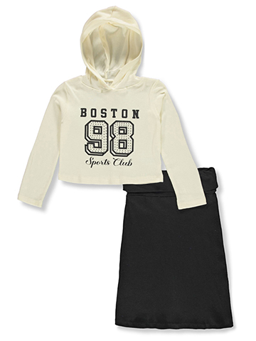 Sweet Butterfly Girls' 2-Piece Skirt Set Outfit - CookiesKids.com