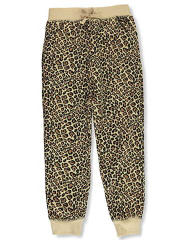 Sweet Butterfly Girls' Sherpa Lined Leopard Joggers - CookiesKids.com