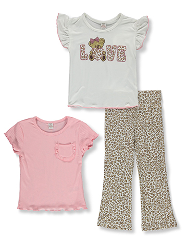 Sweet Butterfly Girls' 3-Piece Flared Leggings Set Outfit - CookiesKids.com
