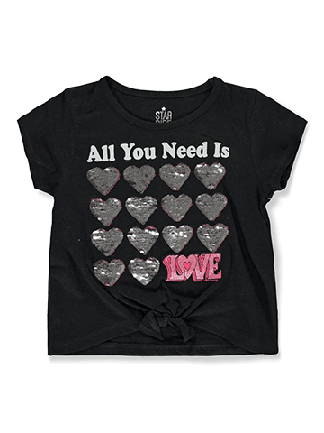 Star Ride Girls' Flip Sequin Love T-Shirt - CookiesKids.com