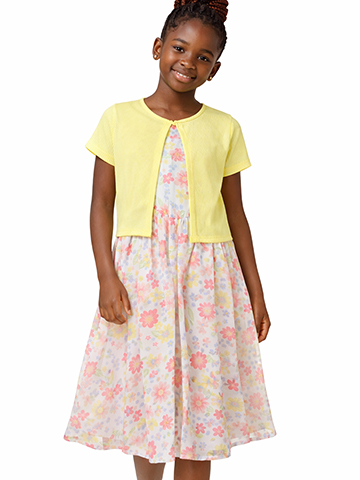 Sweet Butterfly Girls' 2-Piece Dress Shrug Set Outfit - CookiesKids.com