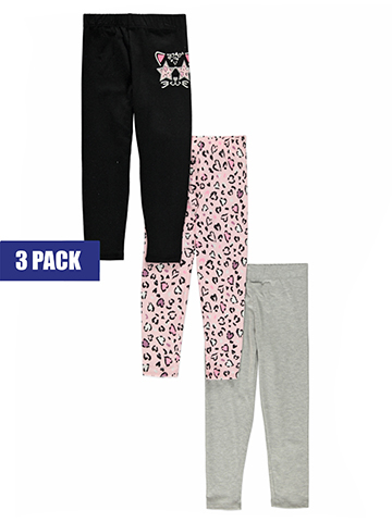 Star Ride Girls' 3-Pack Kitty Leggings - CookiesKids.com