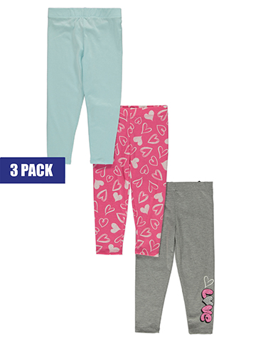 Star Ride Girls' 3-Pack Hearts Leggings - CookiesKids.com