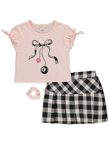 Sweet Butterfly Girls' 3-Piece 8-Ball Skirt Set Outfit - CookiesKids.com