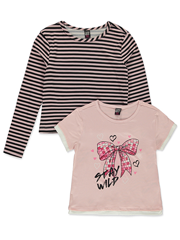 Star Ride Girls' 2-Piece Long + Short Sleeve Tee Set - CookiesKids.com