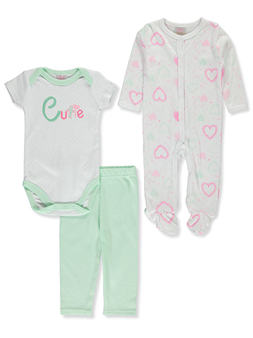 Funny Bunny Baby Girls' 3-Piece Mix Match Outfit Set - CookiesKids.com
