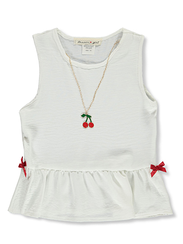 Dream Girl Girls' 2-Piece Cherry Tank Top Necklace Set - CookiesKids.com