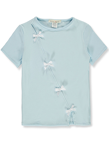 Dream Girl Girls' Knit Peek-a-Boo Bow T-Shirt - CookiesKids.com
