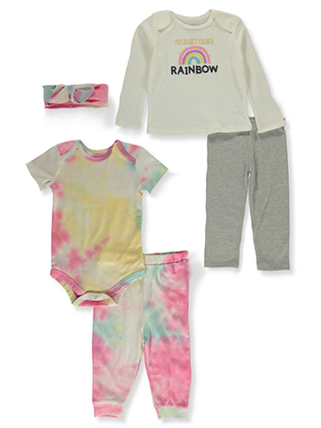 Kidtopia Baby Girls' 5-Piece Rainbow Layette Set Outfit - CookiesKids.com