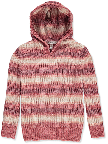 Derek Heart Girls' Chenille Striped Hooded Sweater - CookiesKids.com