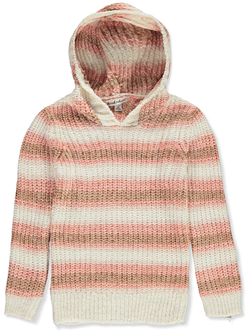 Derek Heart Girls' Chenille Striped Hooded Sweater - CookiesKids.com