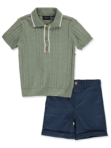 Perry Ellis Boys' 2-Piece Polo Shorts Set Outfit - CookiesKids.com