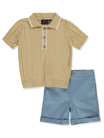Perry Ellis Boys' 2-Piece Polo Shorts Set Outfit - CookiesKids.com