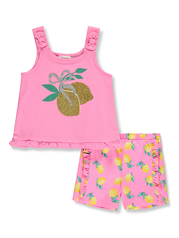Little Lass Girls' 3-Piece Lemon Shorts Set Outfit - CookiesKids.com