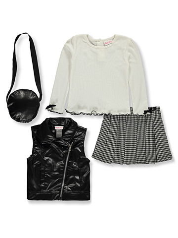 Little Lass Girls' 4-Piece Skort Set Outfit - CookiesKids.com