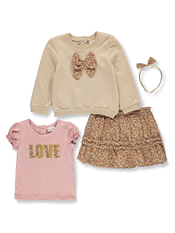 Little Lass Girls' 4-Piece Skort Set Outfit - CookiesKids.com