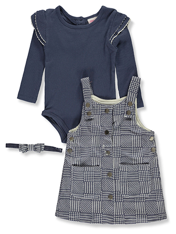 Little Lass Baby Girls' 3-Piece Jumper Headband Set Outfit - CookiesKids.com