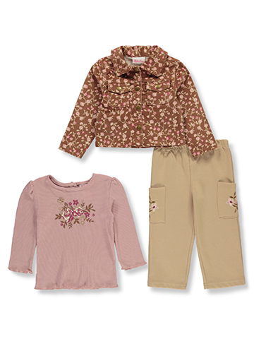 Little Lass Baby Girls' 3-Piece Wildflower Pants Set Outfit - CookiesKids.com