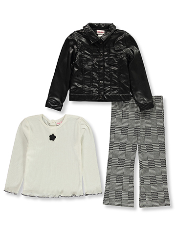 Little Lass Girls' 3-Piece Jacket Pants Set Outfit - CookiesKids.com
