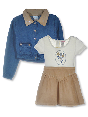 Little Lass Girls' 2-Piece Dress Jacket Set Outfit - CookiesKids.com
